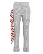 Hellessy Beaton Red Scarf Checked Pants Grey/white/red 4