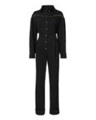 Alberta Ferretti Western Black Denim Jumpsuit Black 40