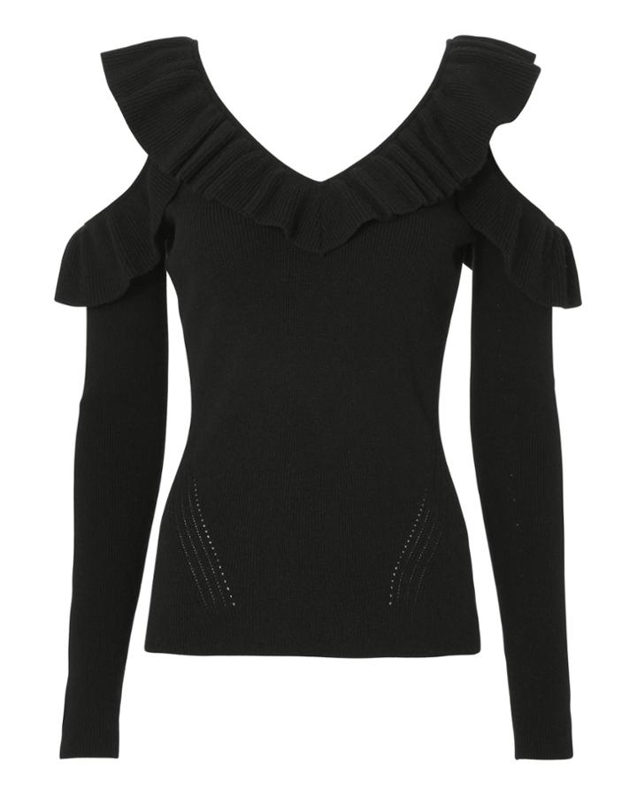 Exclusive For Intermix Elvira Cold Shoulder Ruffle Sweater