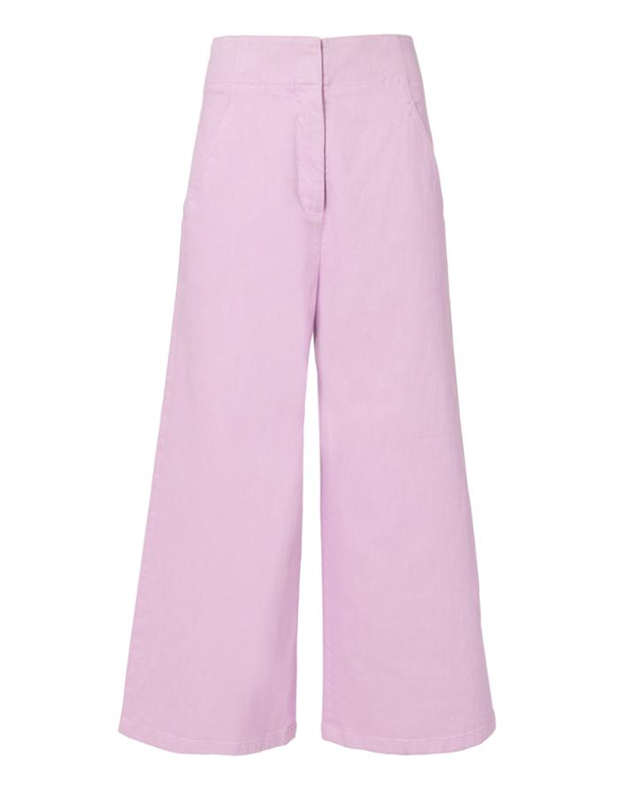 Tibi Twill Wide Leg Cropped Jeans Purple-lt 2