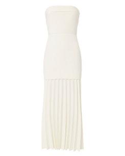 Dion Lee Ivory Strapless Linear Pleated Dress