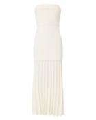 Dion Lee Ivory Strapless Linear Pleated Dress
