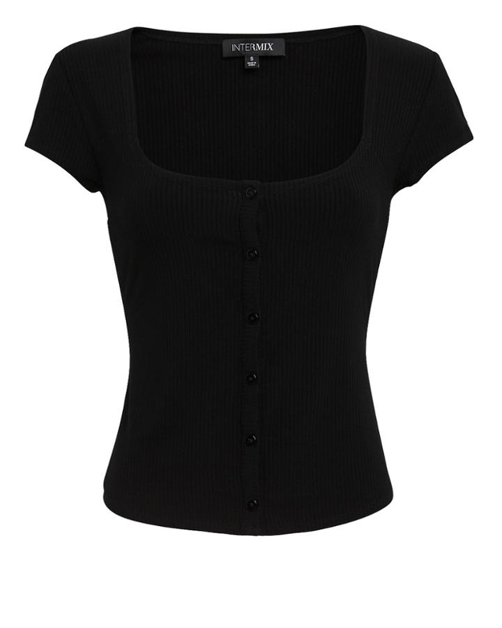 Exclusive For Intermix Intermix Petal Black Top Black P