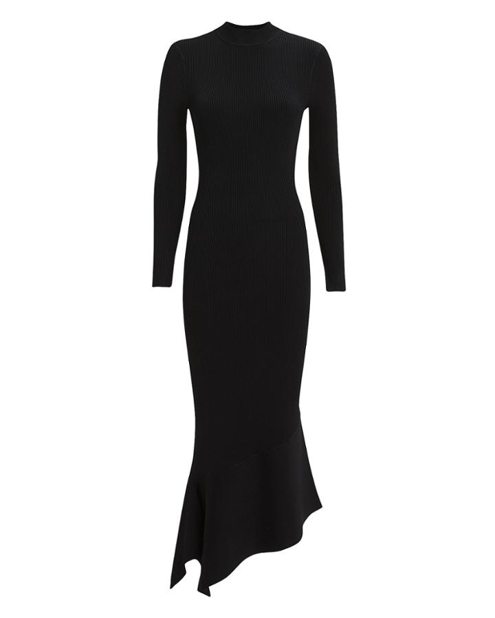Alexis Ghita Ribbed Knit Dress Black S