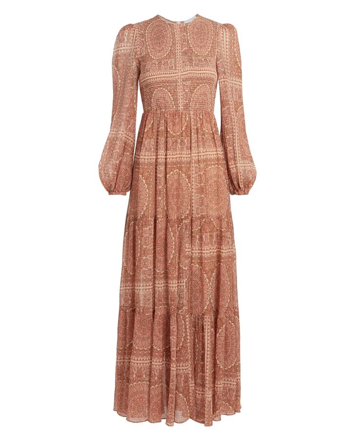 Zimmermann Ninety-six Paisley Maxi Dress Rust Zero