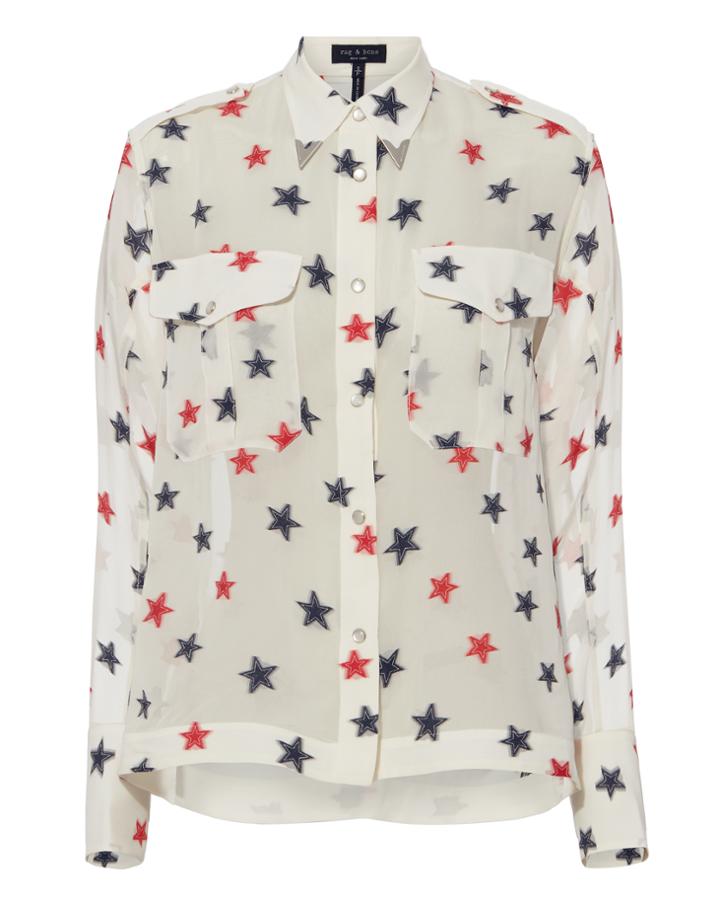 Rag And Bone Rag & Bone Pearson Star Blouse White P