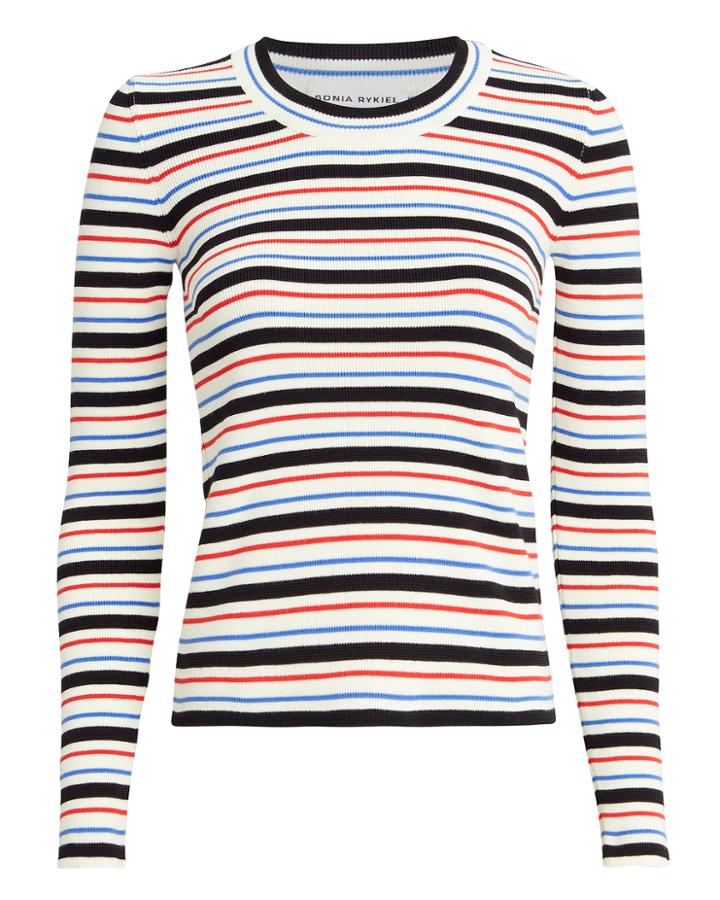Sonia Rykiel Striped Knit Sweater Blue/white/red M