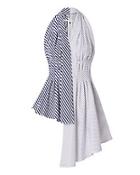 Adam Lippes Asymmetrical Pleated Cotton Blouse
