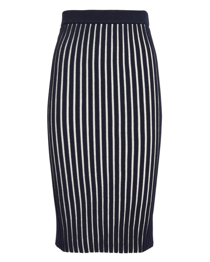 Victoria Victoria Beckham Victoria, Victoria Beckham Striped Knit Skirt Navy 4