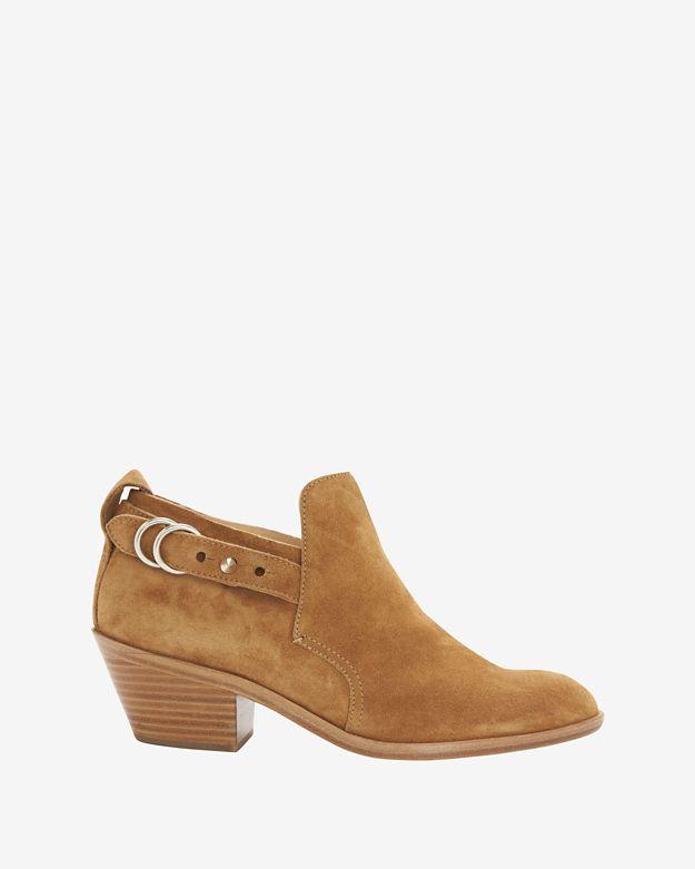 Rag & Bone Sullivan Buckle Detail Suede Bootie: Camel