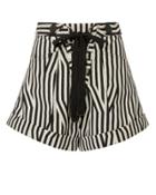 Self-portrait Abstract Striped Shorts Blk/wht 2