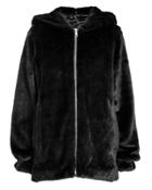 Helmut Lang Faux Mink Bomber Jacket Black S
