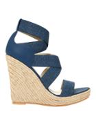 Jean-michel Cazabat Fella Denim Wedges Blue-med 37