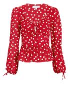 Exclusive For Intermix Intermix Eve Polka Dot Top Red 8