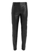 Alberta Ferretti Black Leather Skinny Pants Black 42