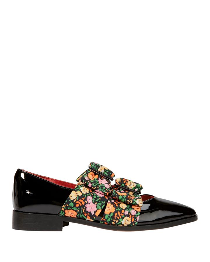 Ganni Maya Floral Flat Loafers Black 37