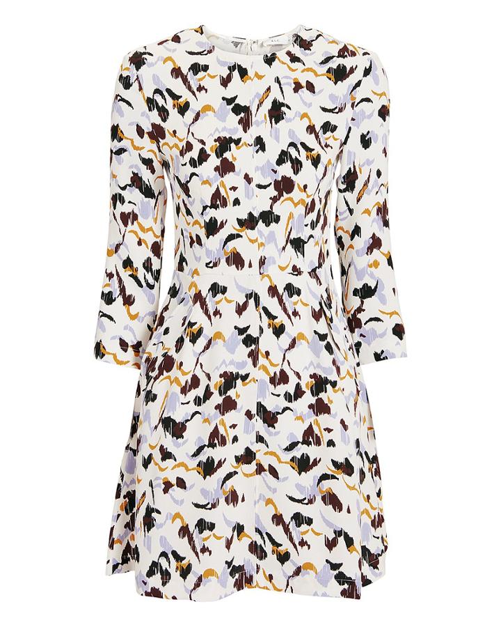 Alc A.l.c. Terry Floral Mini Dress Purple-lt 2