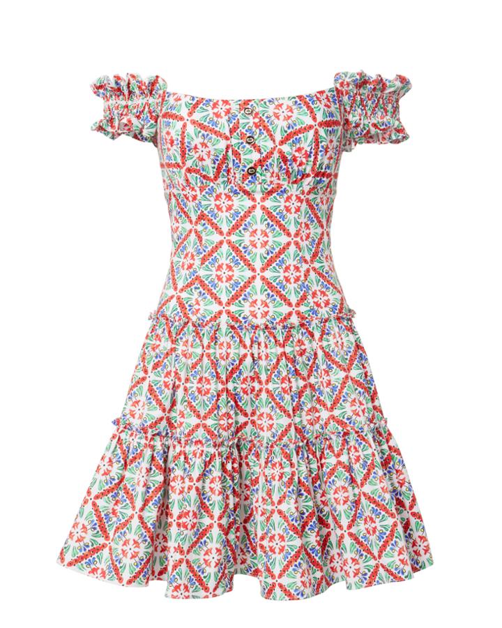 Caroline Constas Maria Off Shoulder Dress Pri-abstract P