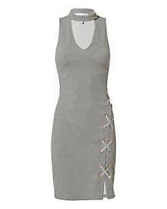 Derek Lam 10 Crosby Choker Ribbed Knit Dress