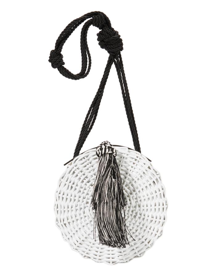 Wai Wai Balaio Tassel Woven  Small Shoulder Bag White 1size