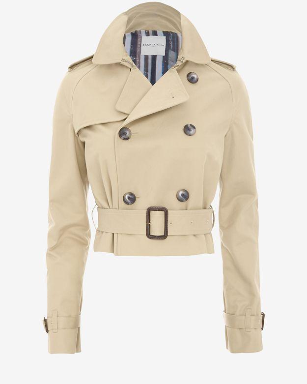 Each X Other Cropped Trench Coat J/o Dec Wk 2