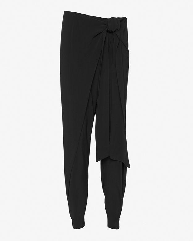 Alexis Nikos Tie Front Pant: Black