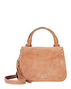 Elizabeth And James Trapeze Suede Satchel Crossbody Bag