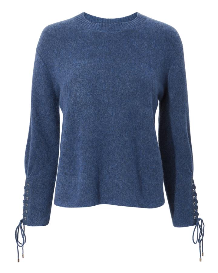 3.1 Phillip Lim Laced Cuffs Pullover Blue-med S