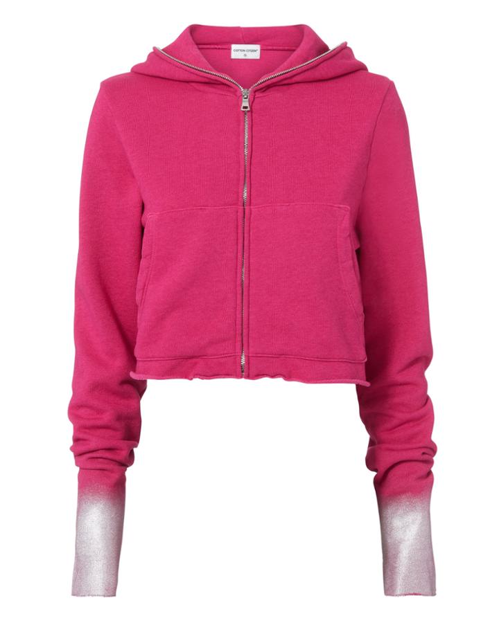 Cotton Citizen The Manhattan Metallic Cuff Hoodie Pink-drk S