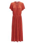 Stine Goya Caitlin Polka Dot Midi Dress Red/white S