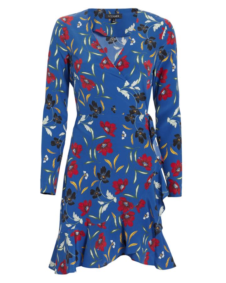 Exclusive For Intermix Intermix Evette Printed Dress Blue-med Zero