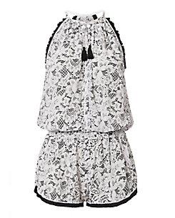 Poupette St Barth Lola Black And White Romper