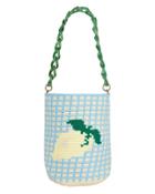 Soraya Hennessy Lemon Chain Grid Bag Baby Blue/yellow 1size