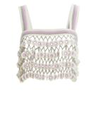 My Beachy Side Madonna Crochet Crop Top Lavender/white 1size