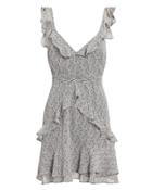 The East Order Kesta Ruffle Mini Dress Black/floral M