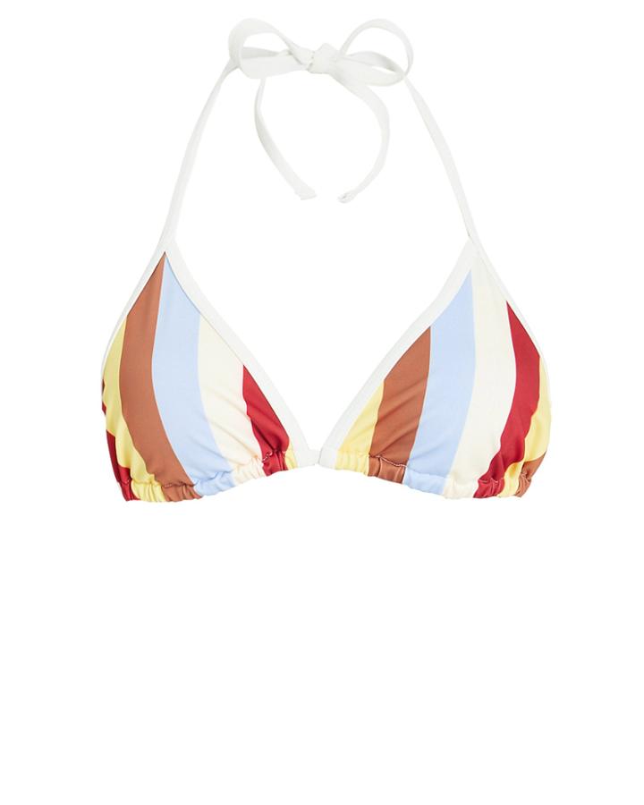 Solid & Striped Amber Triangle Bikini Top White/stripes S