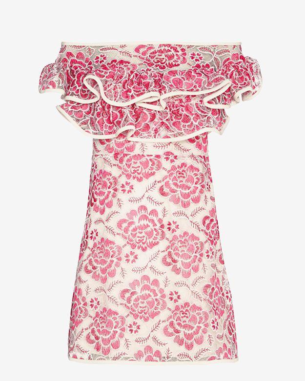 Alexis Paula Ruffle Lace Off The Shoulder Dress