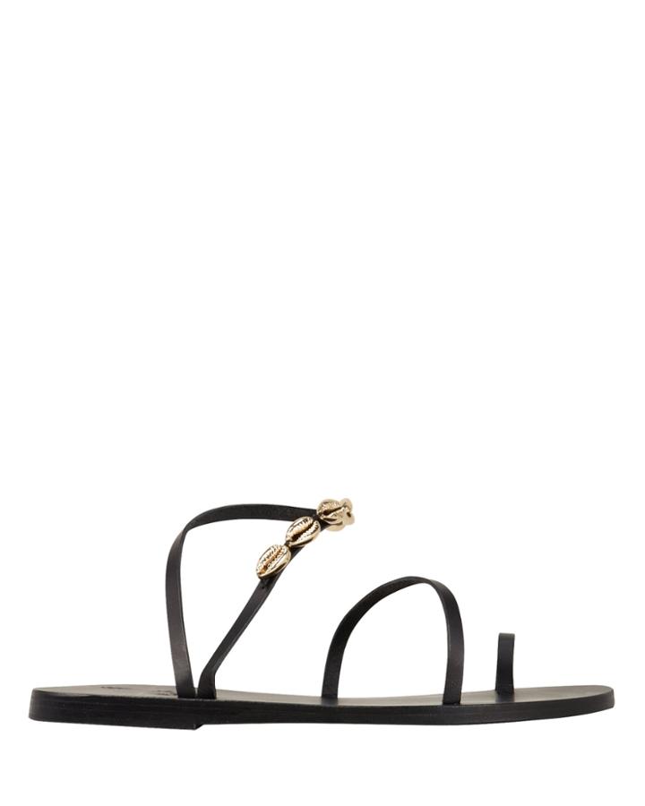 Ancient Greek Sandals Apli Eleftheria Shell Sandals Black 41