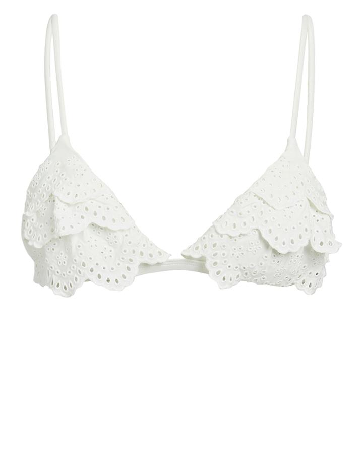 Inc Swim Lace Bikini Top White L