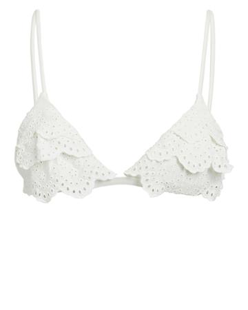 Inc Swim Lace Bikini Top White L