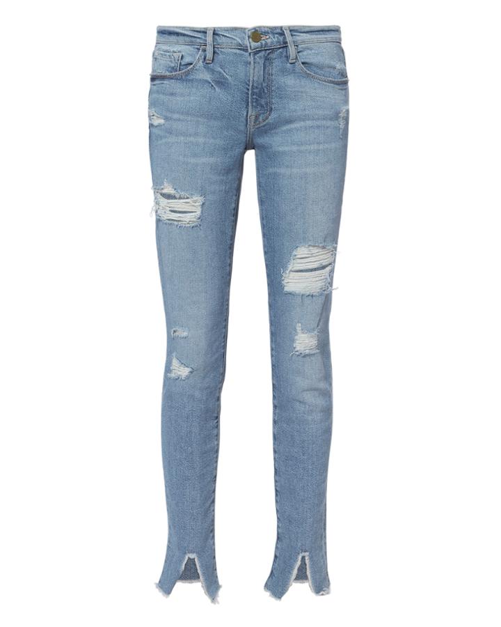 Frame Le Skinny De Jeanne Front Split Jeans Denim-lt 24
