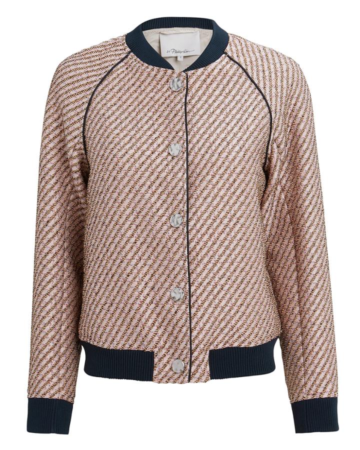 3.1 Phillip Lim Blush Lurex Tweed Jacket Blush/navy 4
