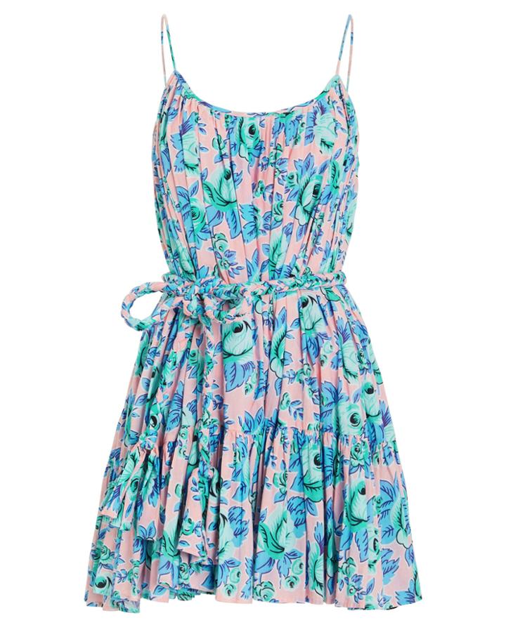 Rhode Resort Rhode Nala Printed Cotton Mini Dress Blue/pink P