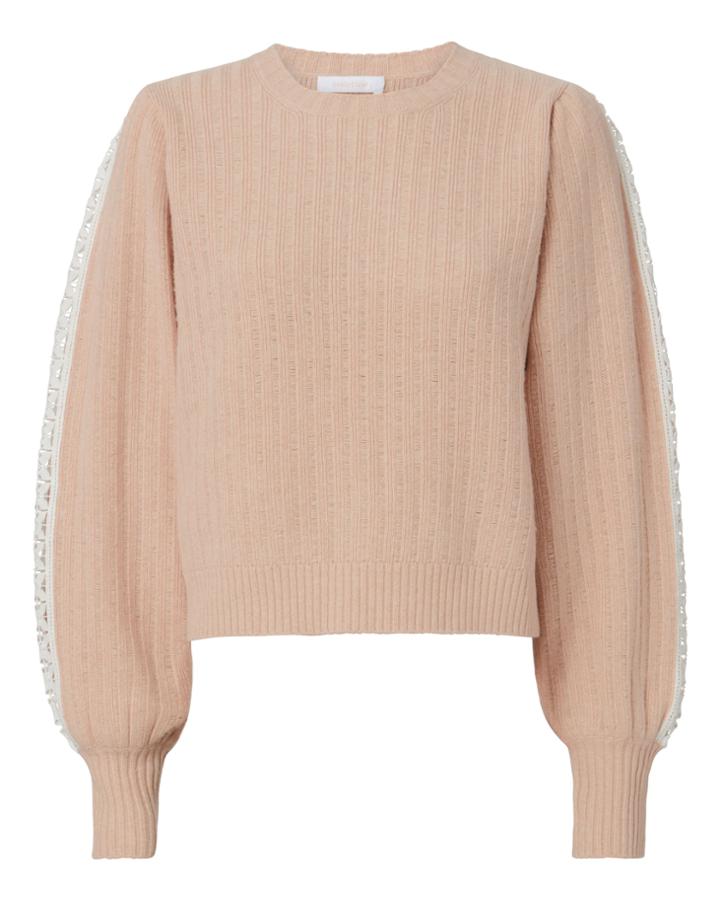 See By Chloe See By Chlo Crochet Detail Pullover Nude P