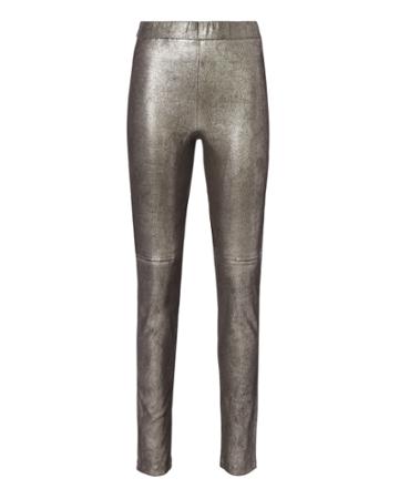 Exclusive For Intermix Hartley Stretch Leather Leggings Metallic 8