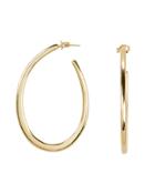 Argento Vivo Oval Open Hoops Gold 1size