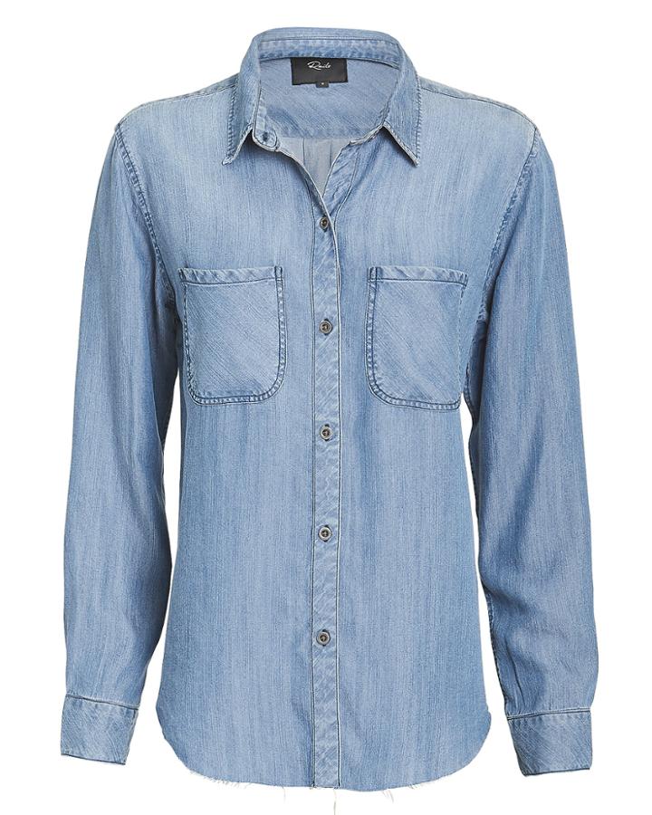 Rails Carter Dark Vintage Shirt Medium Blue Denim L