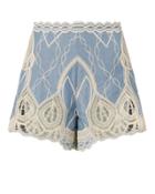 Jonathan Simkhai Chambray Crochet Embroidered Shorts