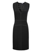 Thierry Mugler Mugler Contrast Stitch Black Midi Dress Black 36