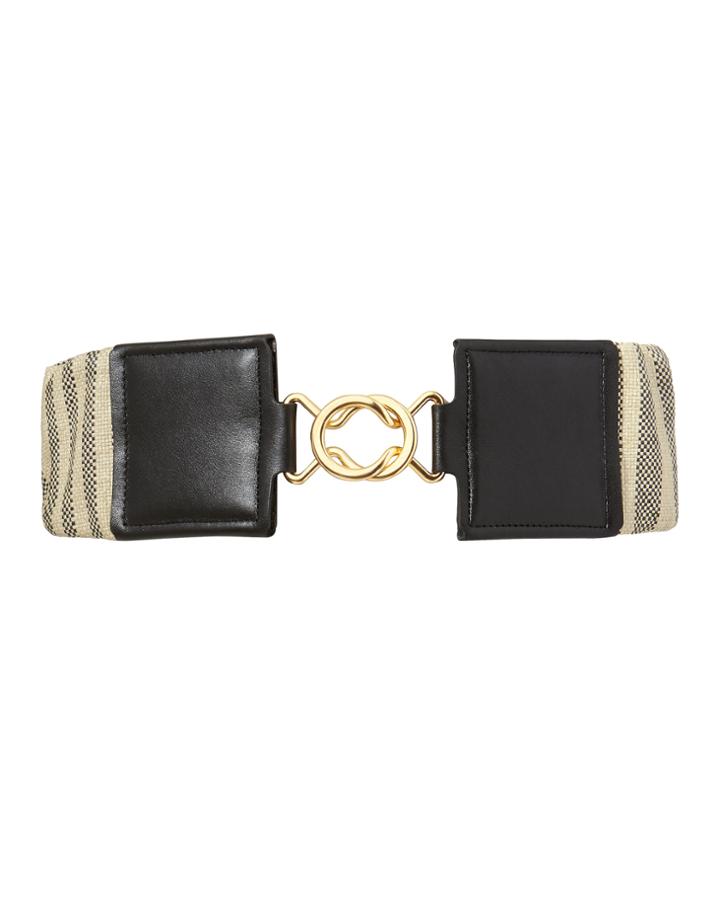 Maison Boinet Zamac Buckle Elastic Belt Ivory 85